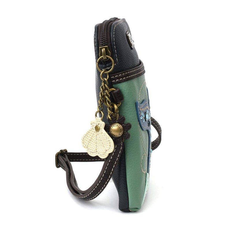 CHALA Dazzled Cell Phone Crossbody Purse-Women PU Leather Multicolor Handbag with Adjustable Strap - Mermaid Tail - teal - Image 3